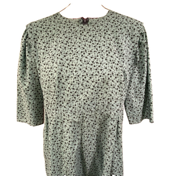 Amish Mennonite Blue Cape Dress 3/4 Sleeve Handmade Bust 42" Length 43" Belt - Picture 3 of 7